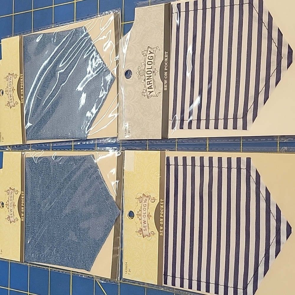 Sew-On Pocket Set of 4 - 3.7" x 4.6" New In Sealed